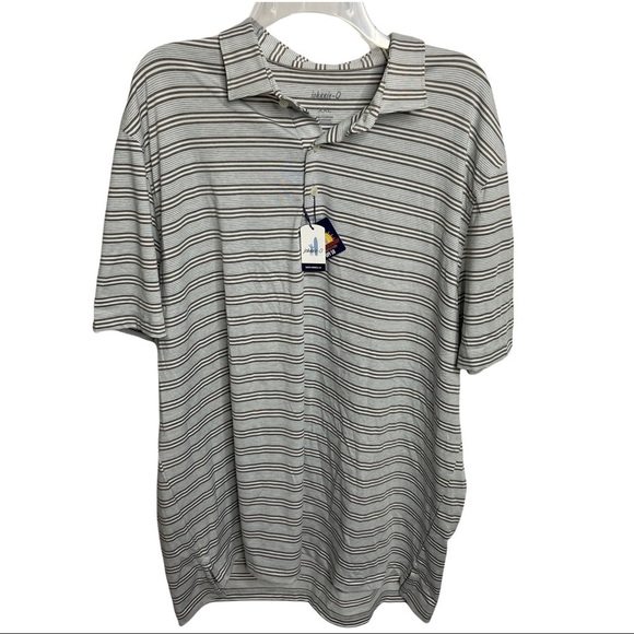 NWT Johnnie-O Size XXL QBE Shootout Striped Polo Shirt Short Sleeve - Picture 1 of 6
